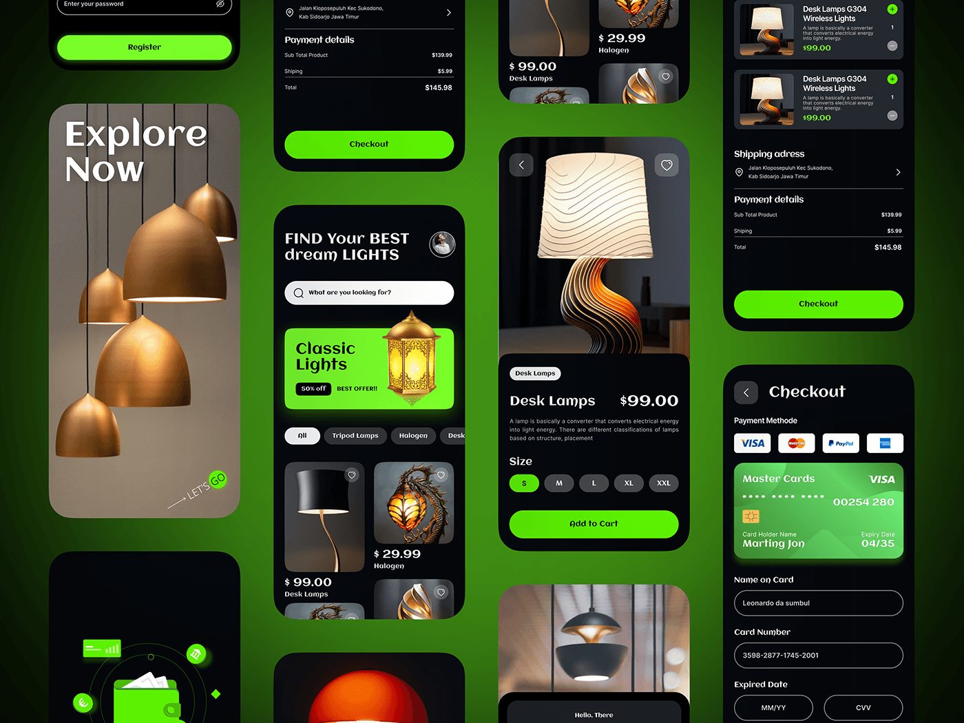 uiux UIUX design UIUX designer figma designer dark ui CaseStudy Mobile app mockup design lamp light app design Lamp mobile App