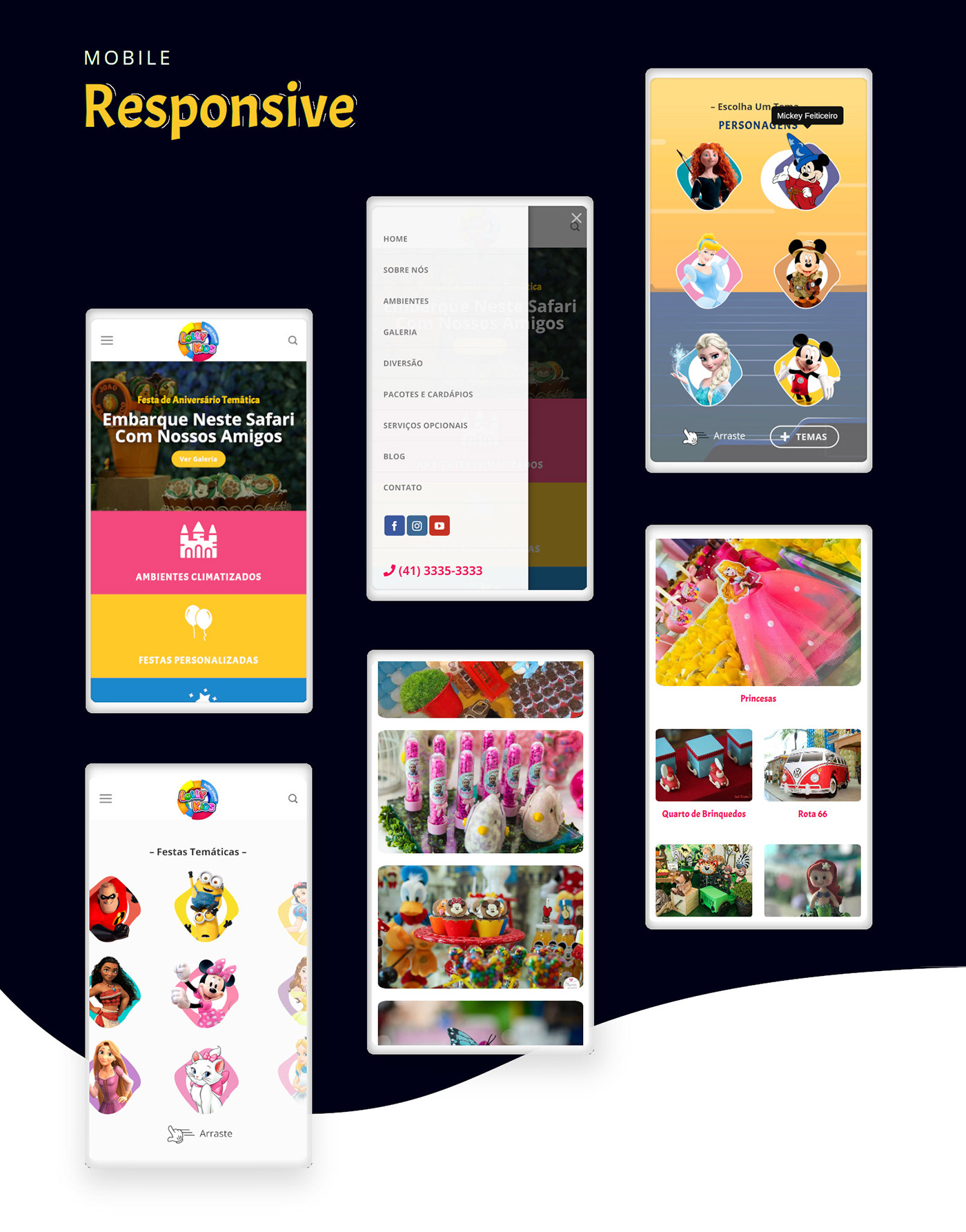 buffet Infantil CG Multimídia colorful design For Kids interactive lolly kids Responsive webdisign Website