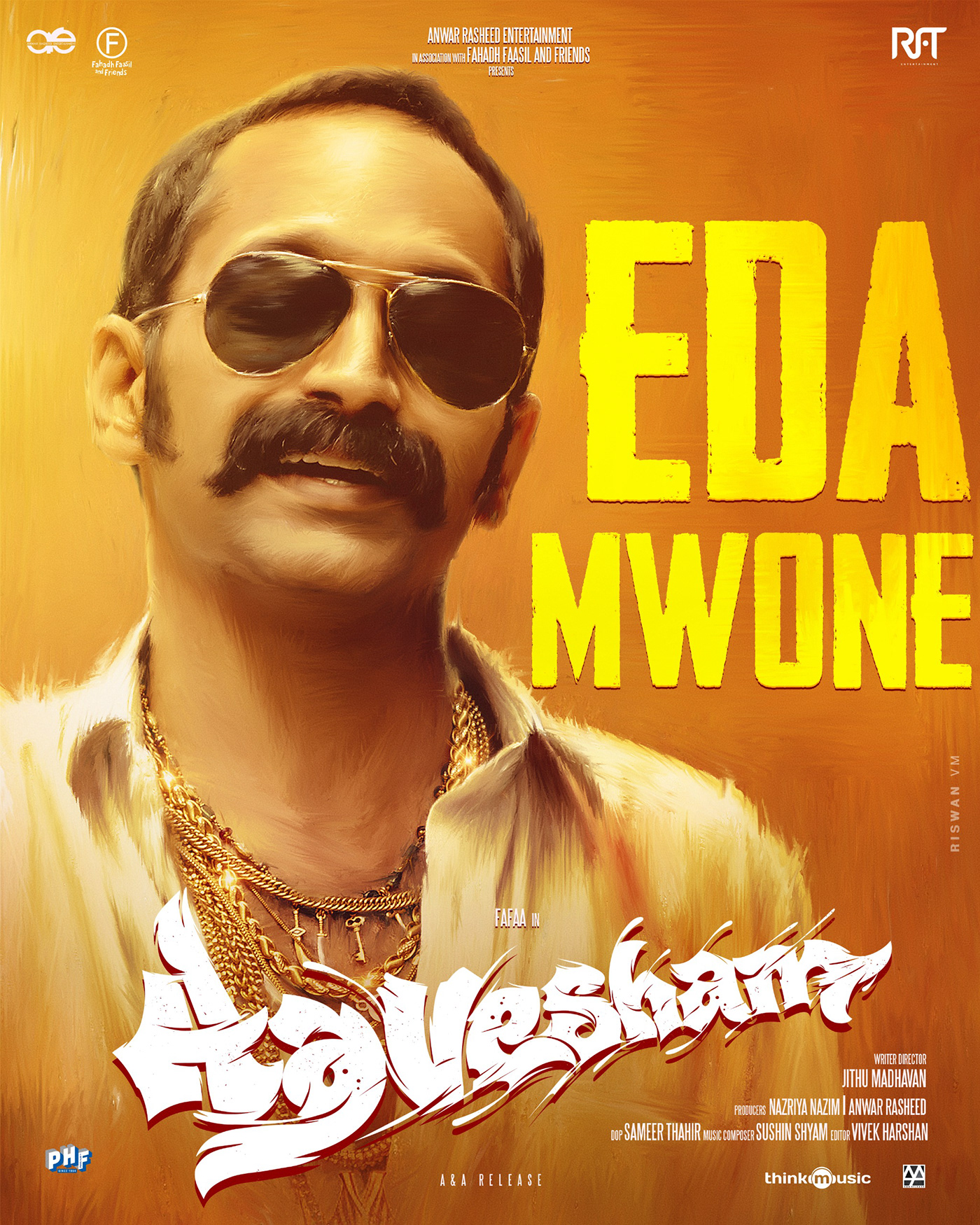 AAVESHAM malayalam movie poster Fahad Fasil tamil movie poster design movieposter aavesham movie poster