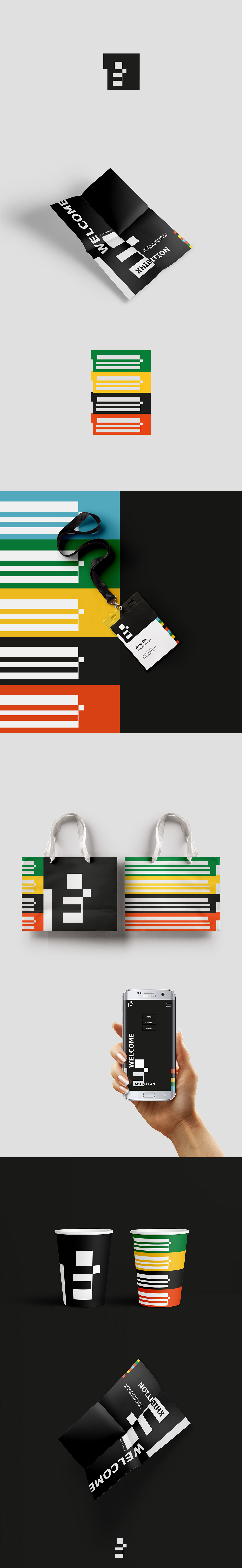 Exhibition  graphic design  Illustrator Geometrical logo branding  contrast grid Studen work design