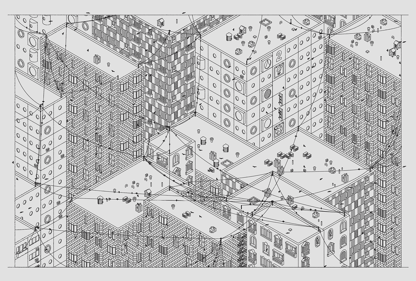 architecture birds city creative coding detailed generative art Isometric processing programming  Urban