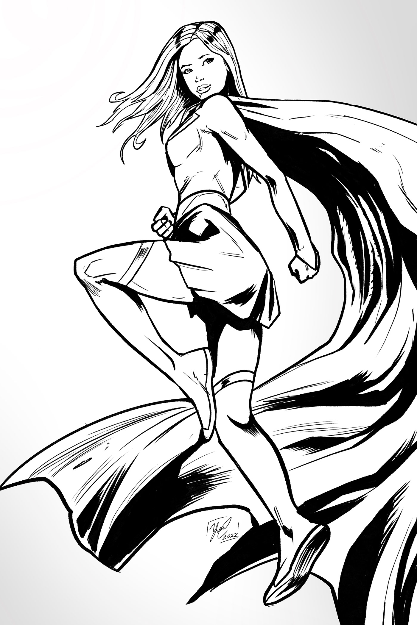 art artwork Character design  Digital Art  digital illustration Drawing  ILLUSTRATION  sketch Supergirl SuperHero