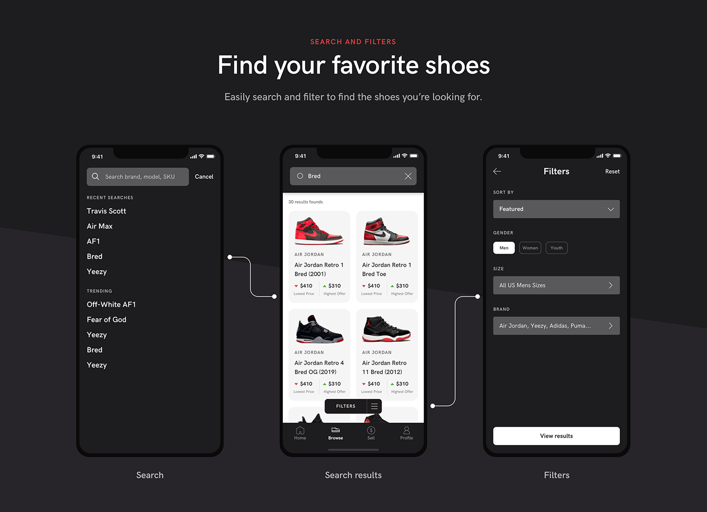 app app design Interaction design  ios mobile shoes sneakers ui design UX design