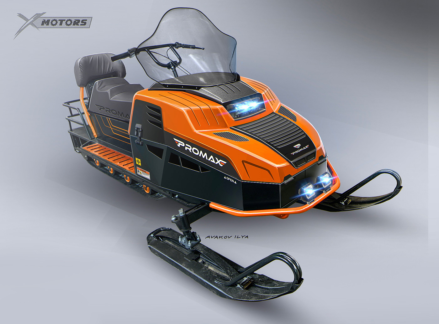Snowmobile design special for X-motors company, designer Ilya Avakov