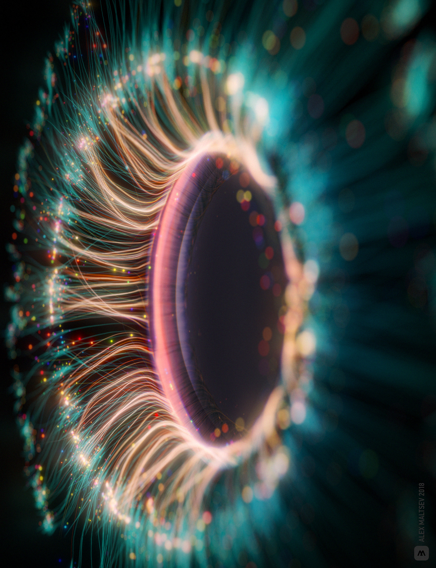 particles color eye galaxy universe MoGraph animation  trail