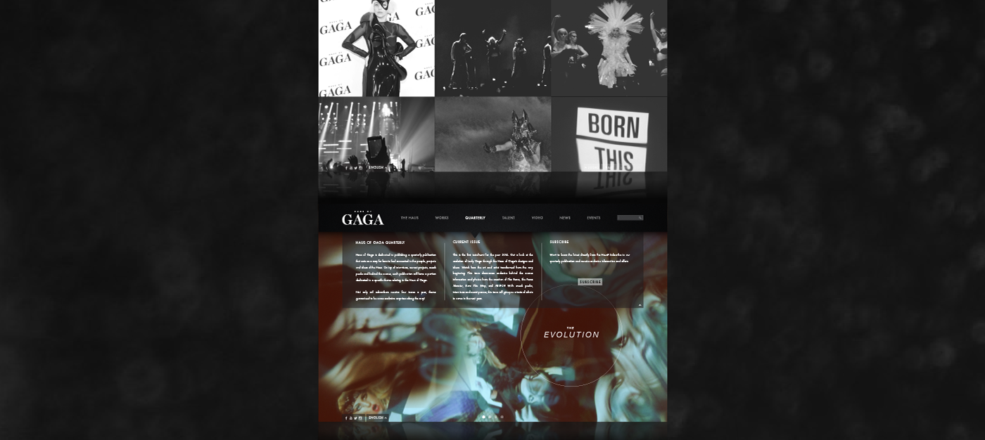 Lady Gaga haus of gaga Rebrand modern identity black and white experimental couture elegant editorial