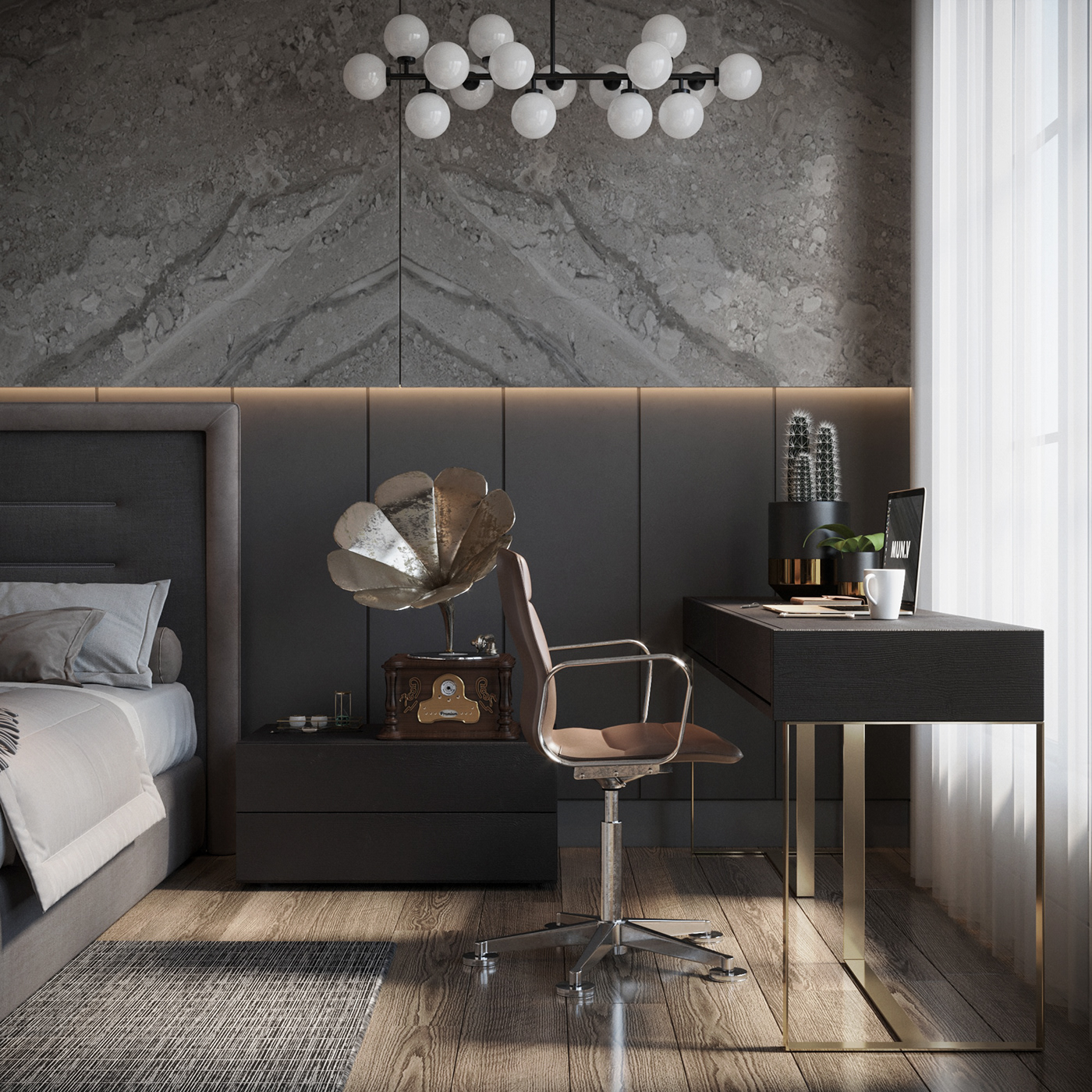 3dvisual art bedroom decor design home Interior luxury moden rendering