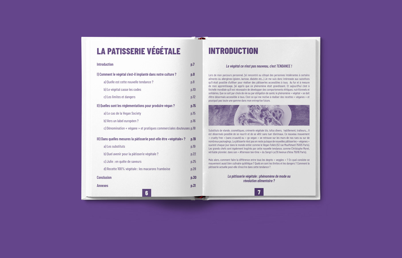 btm French InDesign monochrome pastry Patisserie purple vegan Veggie violet