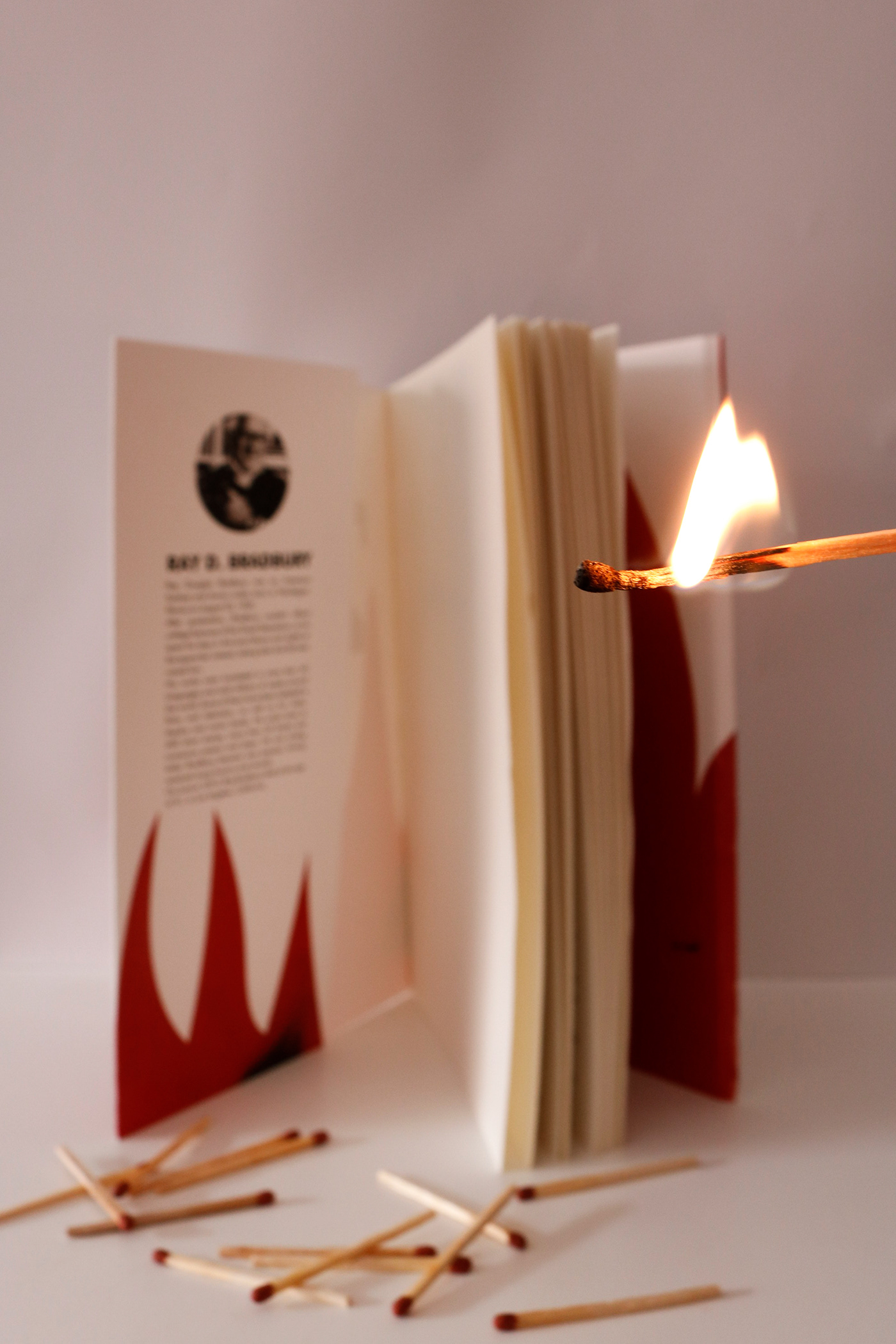 Fahrenheit 451 book redesign Ray Bradbury typograhpy lettering ESADCR