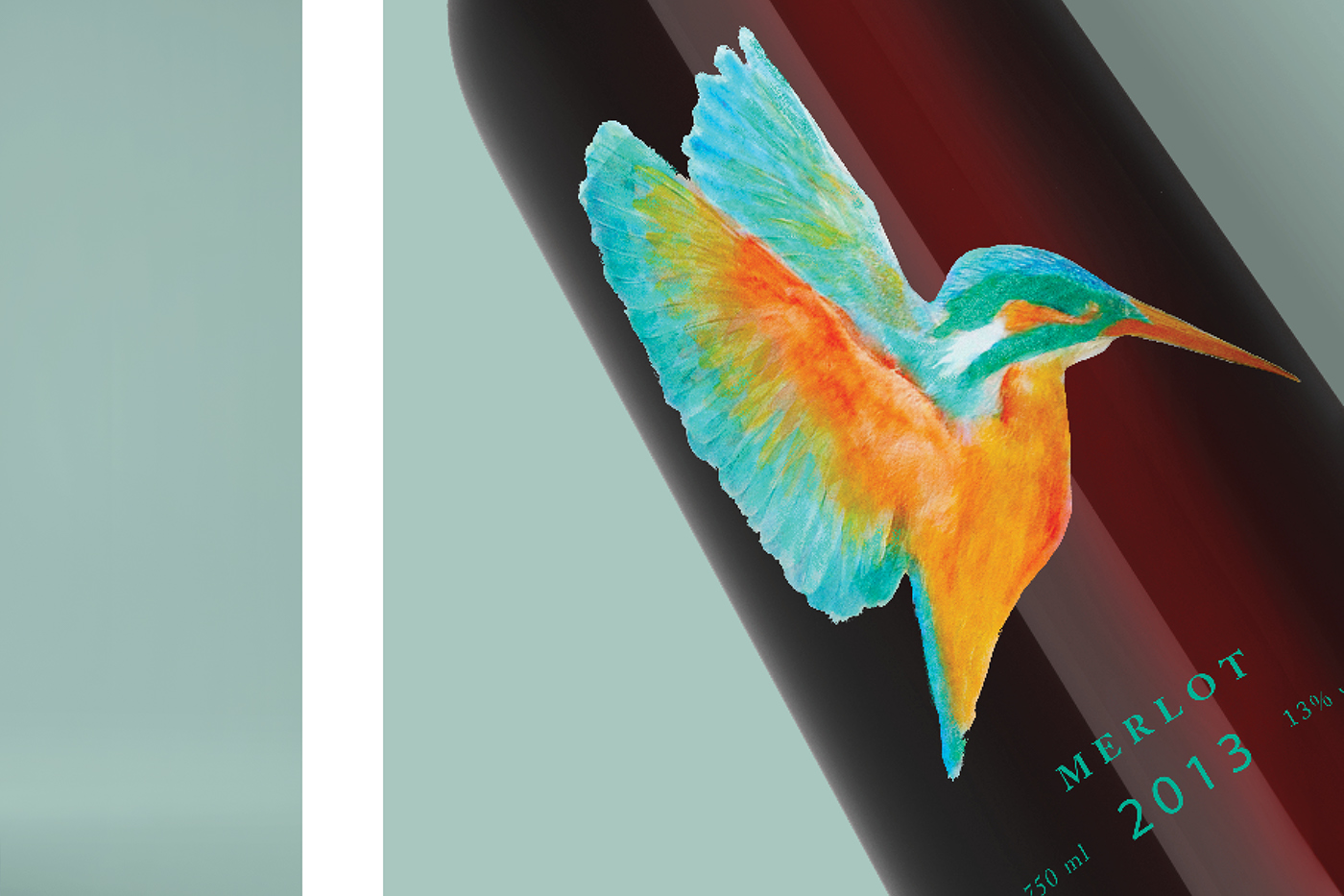 wine watercolor birds foil