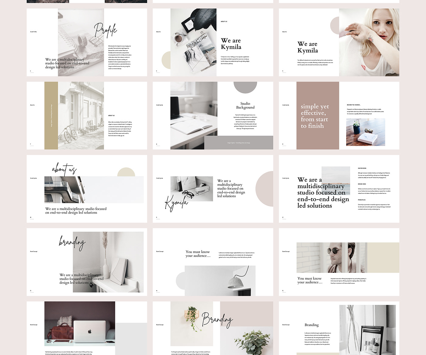 Powerpoint Keynote presentation branding  brand guidelines creative market Brand style Pitch Pack pitch deck mood board