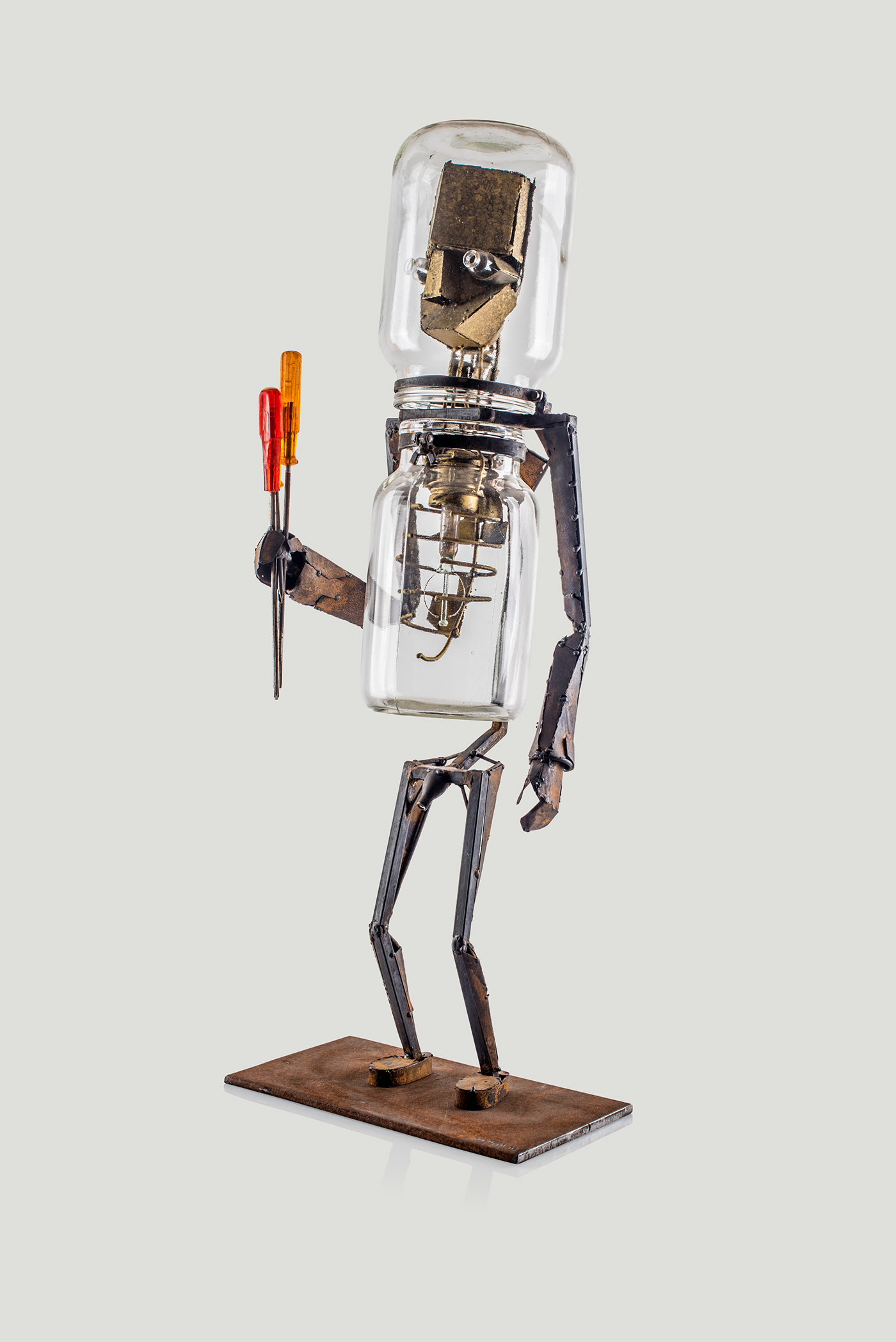 fine art robotto sculpture recycling figure bachelor