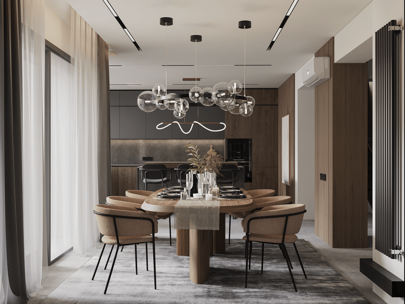 interior design  visualization corona 3ds max Render 3D modern hygge cozy living room