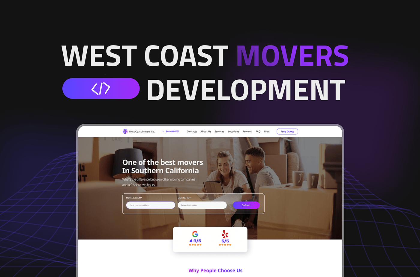 web development  Project portfolio designer marketing   West Coast Movers