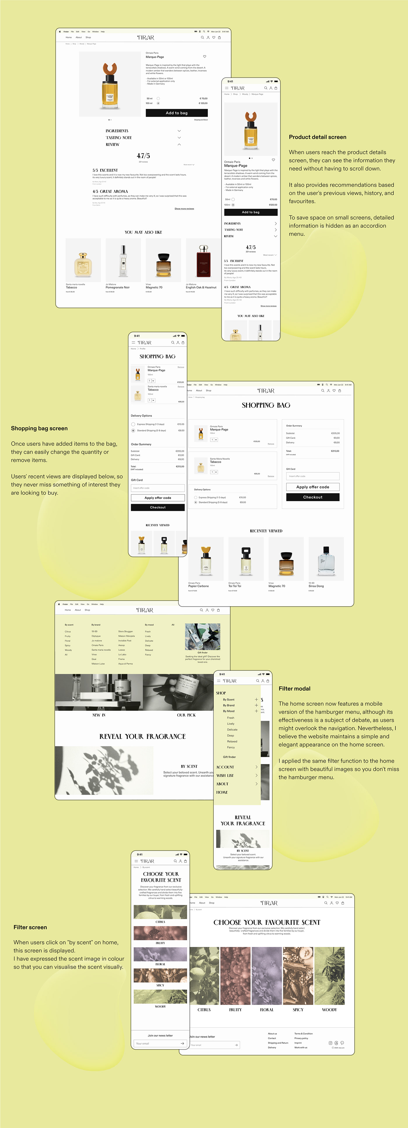 UI/UX ux ui case study Online shop e-commerce webshop Fragrance ui design responsive website Responsive Design Website Design