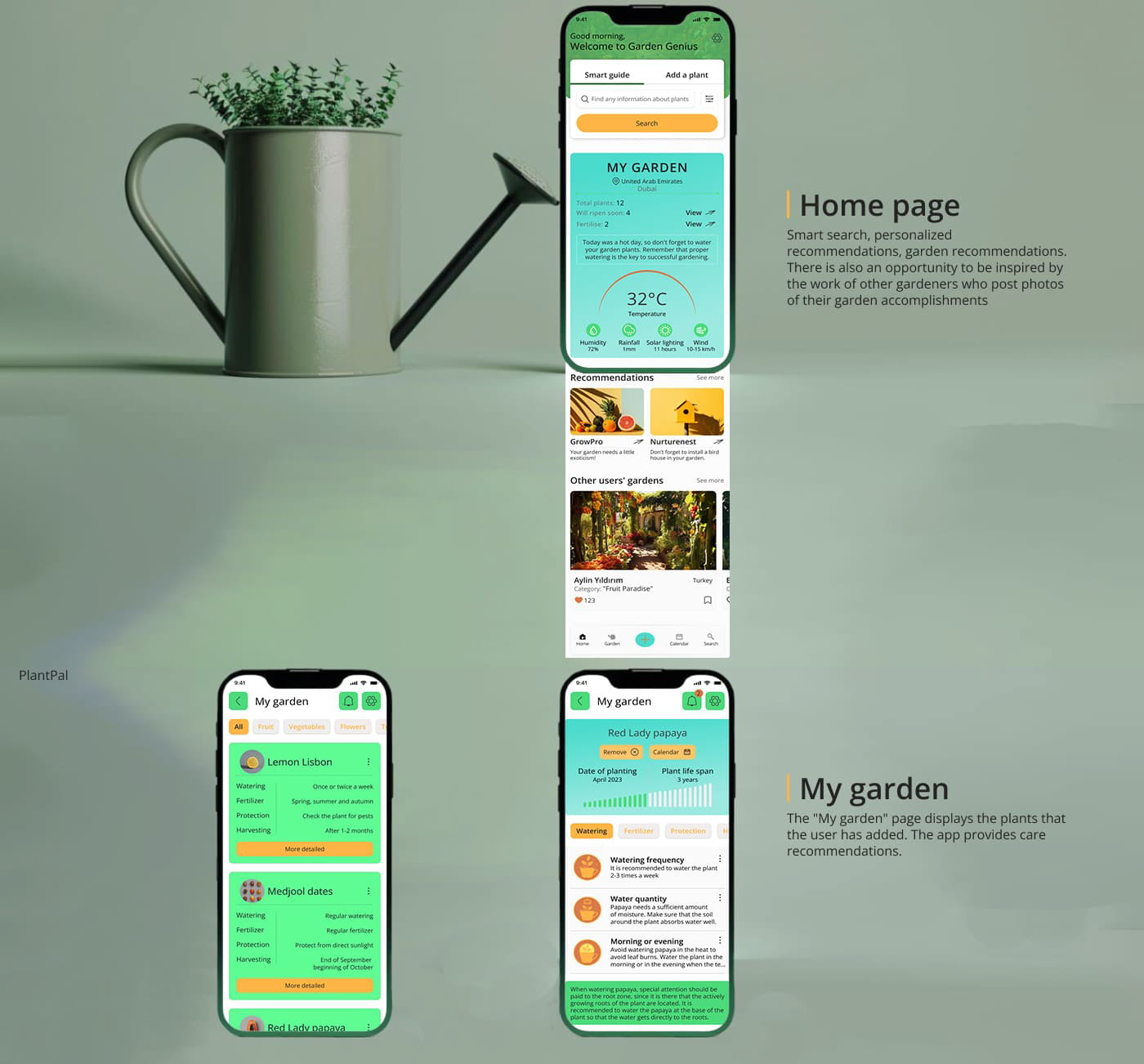 gardening UI/UX Nature innovation Mobile app Web Design  Figma user interface app design concept