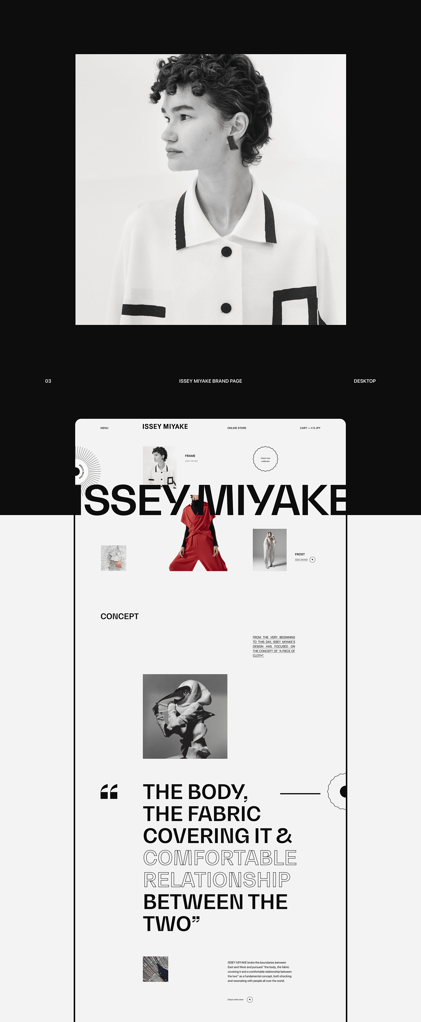 concept corporate e-commerce Fashion  issey miyake redesign UI ux Webdesign Website