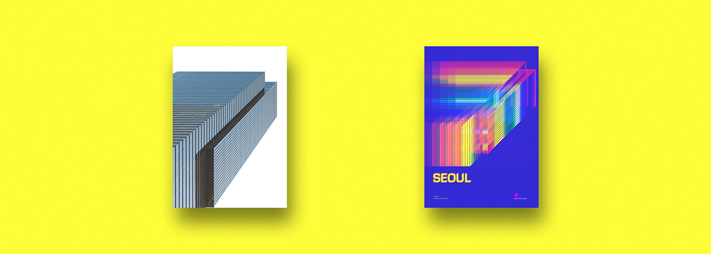 Urban geometry city architecture buildings colors shapes posters