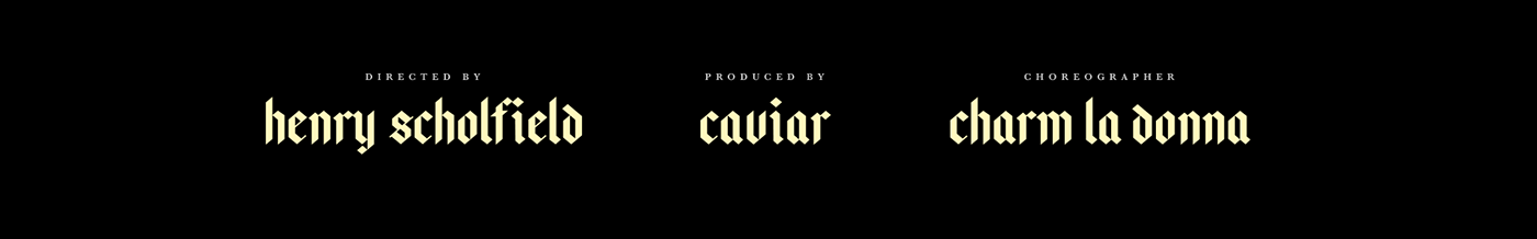 music Videoclip tittle Rosalia lettering caviar Mtv video credits Musical