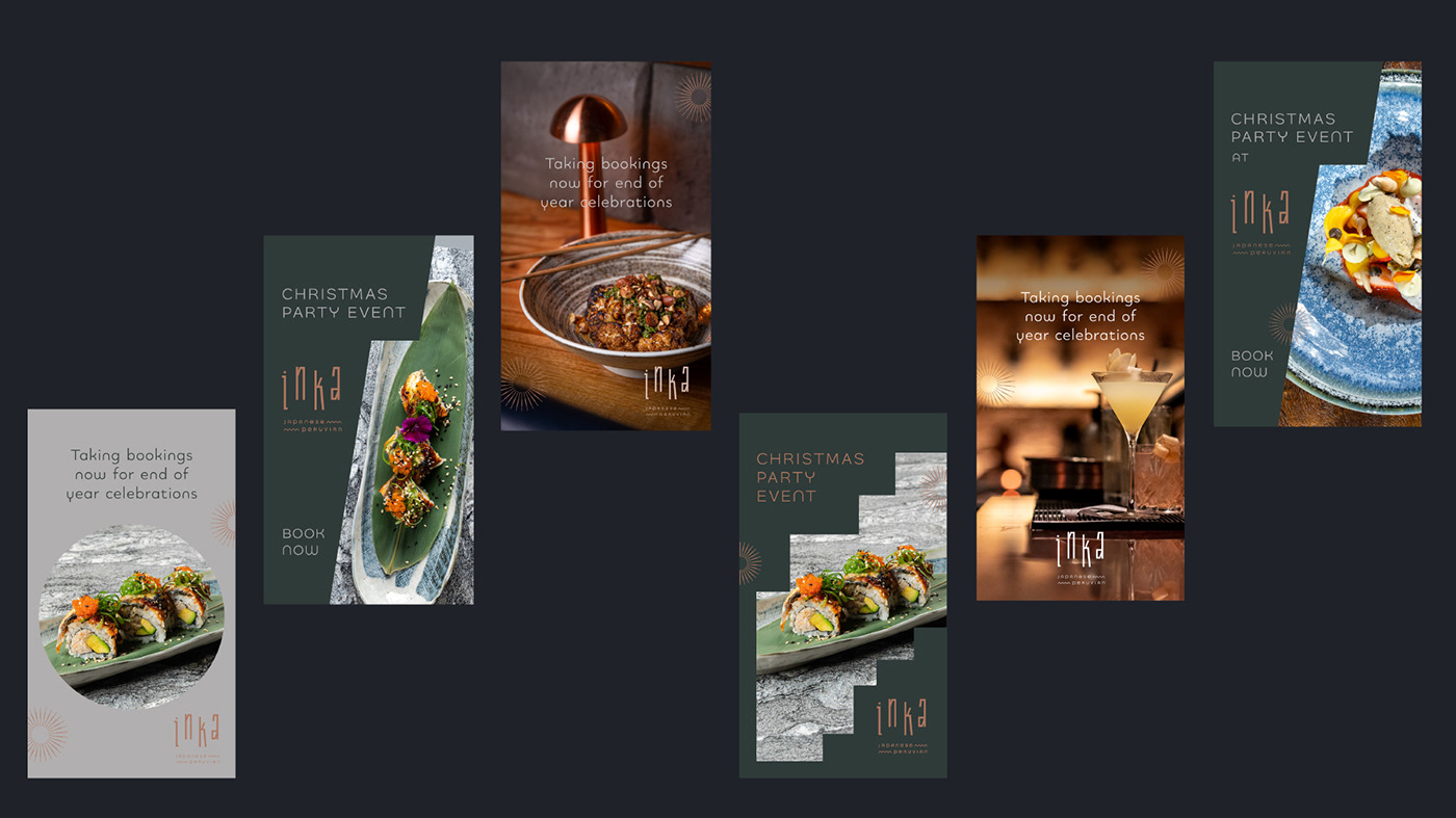 brand identity copper Food  gold Nikkei peru restaurant restaurant design Sun