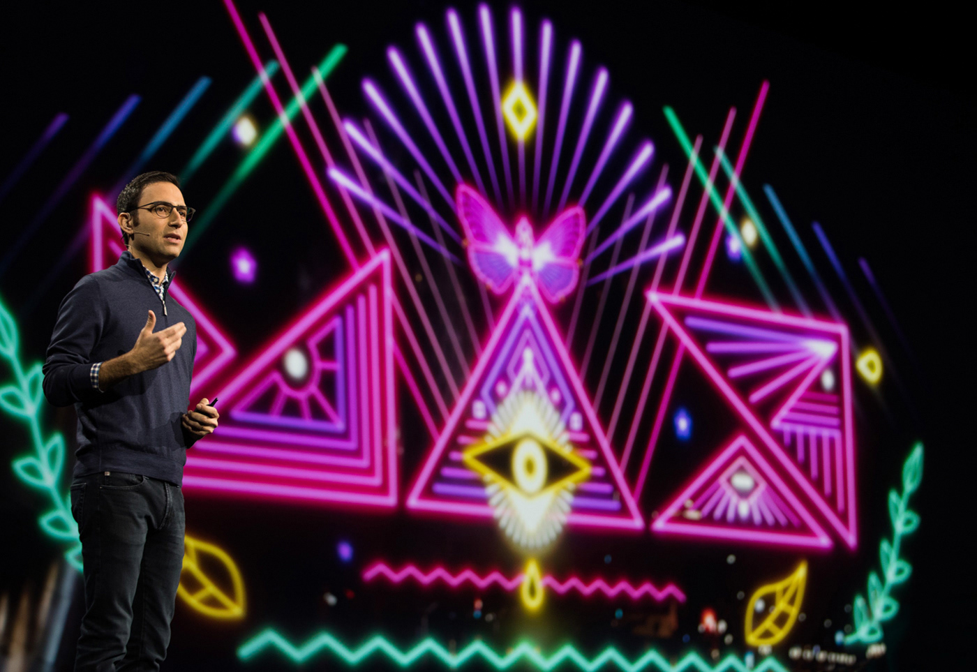 adobe event identity conference neon light glow reflection animation  motion graphics  compositing