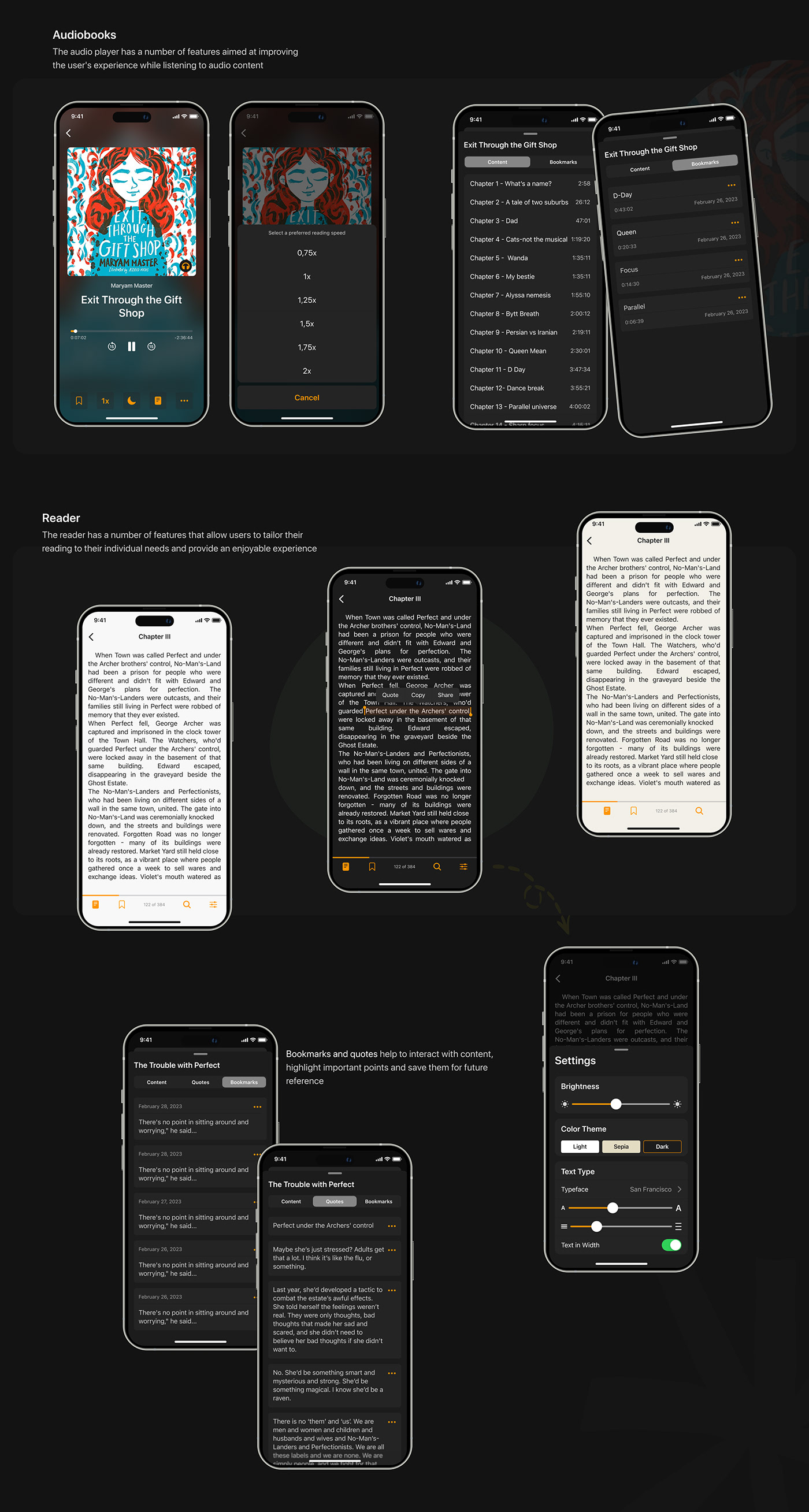 Mobile app UX UI book app app design e-book ios reader library Usability Case Study
