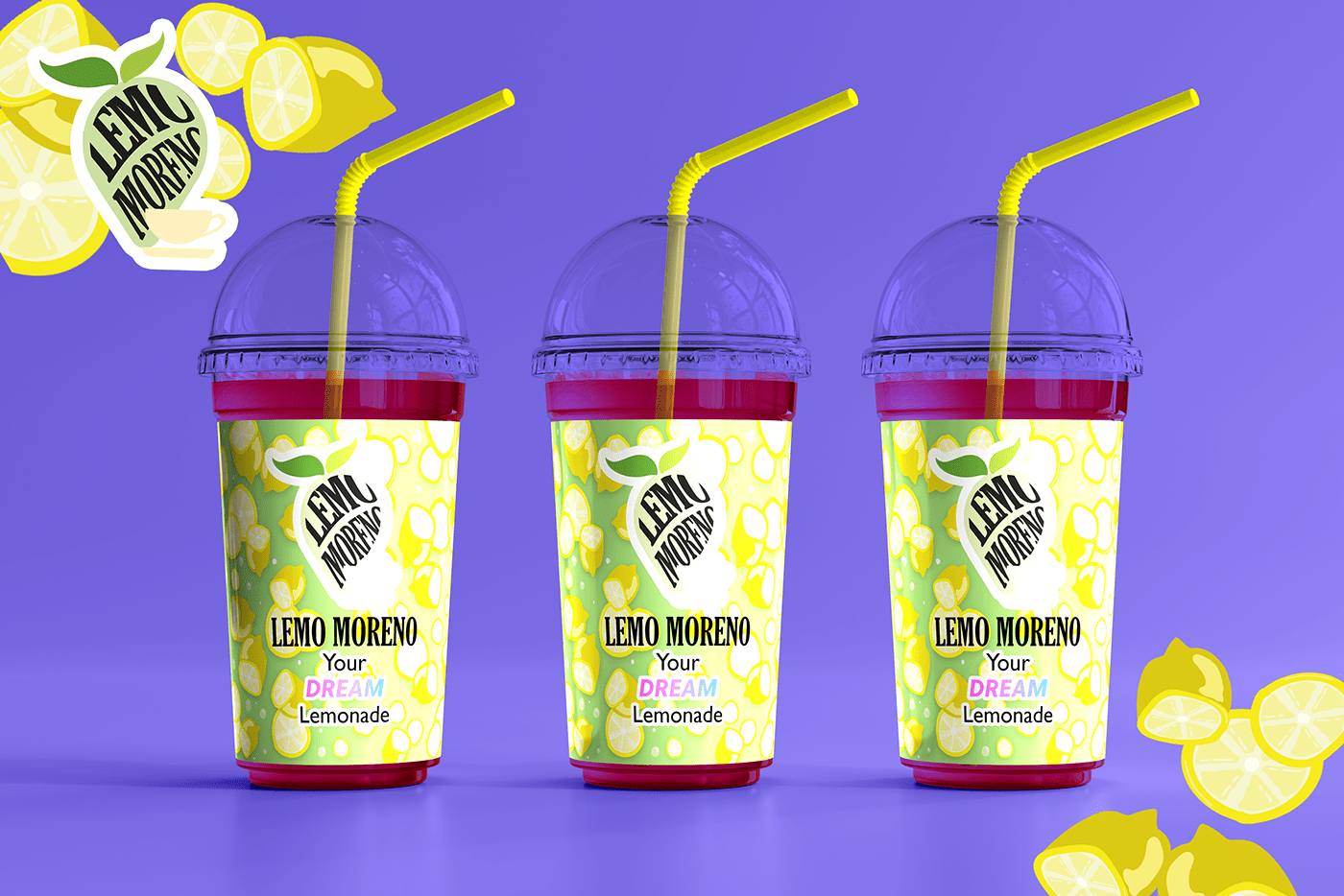 adobe illustrator Adobe Photoshop brand identity design lemon Logotype Packaging product design  lemonade plastic cup