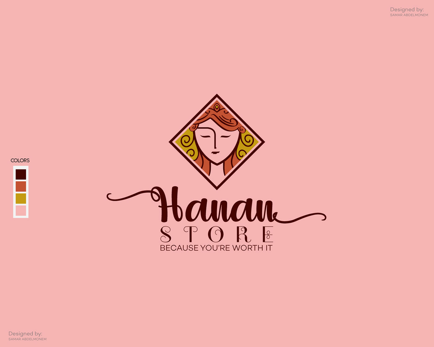 beauty logo cosmetics logo feminine logo hair care logo hanan store logo skin care logo woman logo women logo