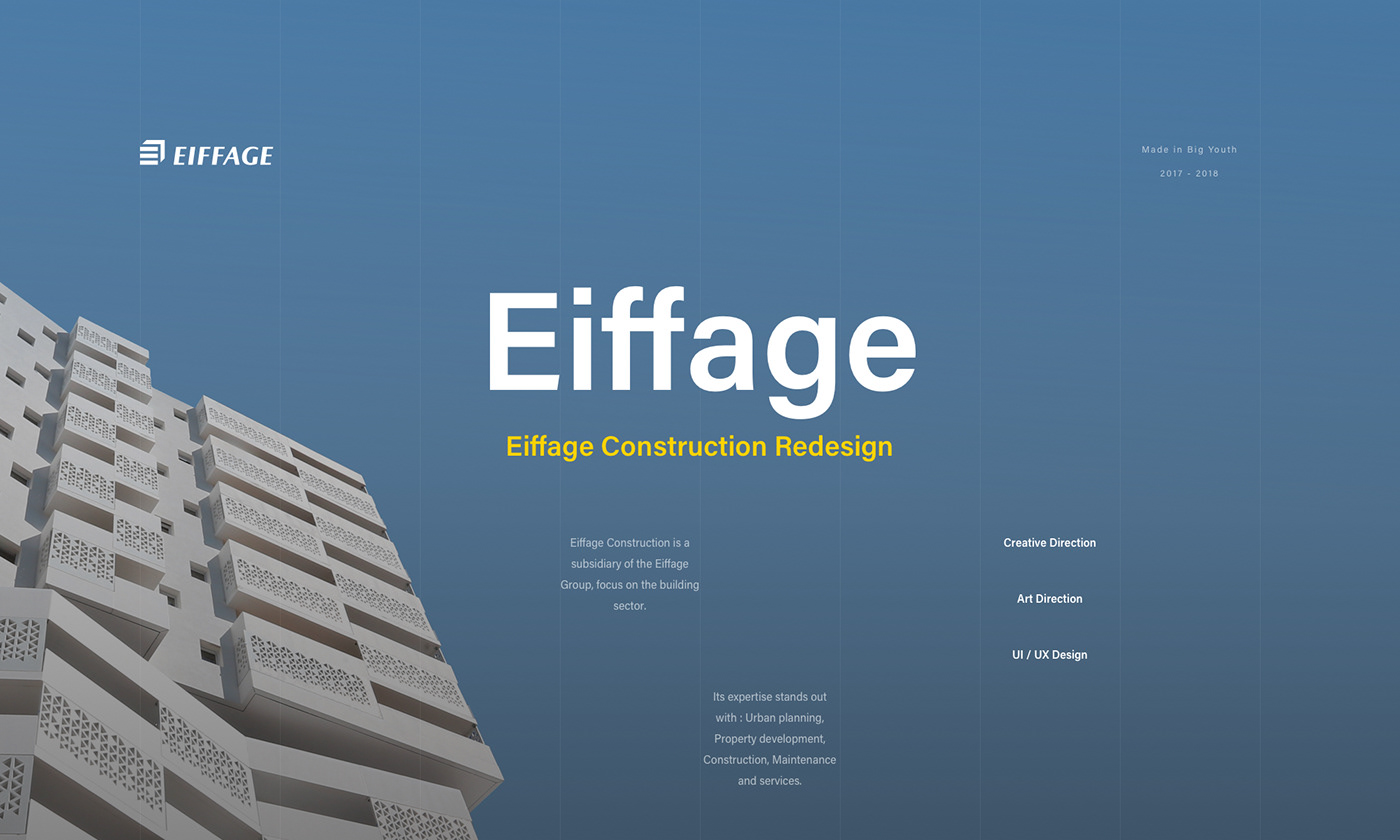eiffage construction building bigyouth art direction  Webdesign UI ux Interface