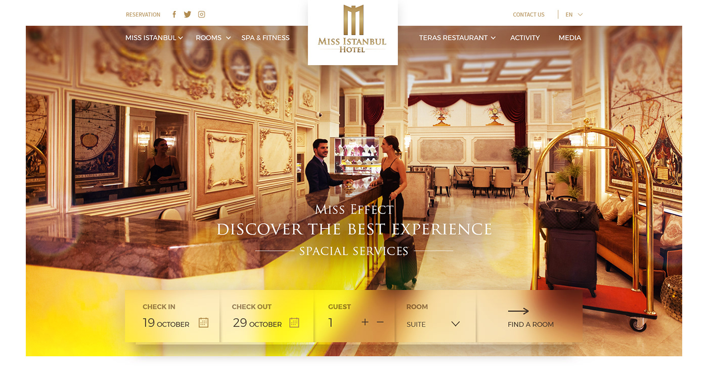 Miss Hotel İstanbul hotel site otel parallax site  Web Design  one page design Spa hotel web page creative