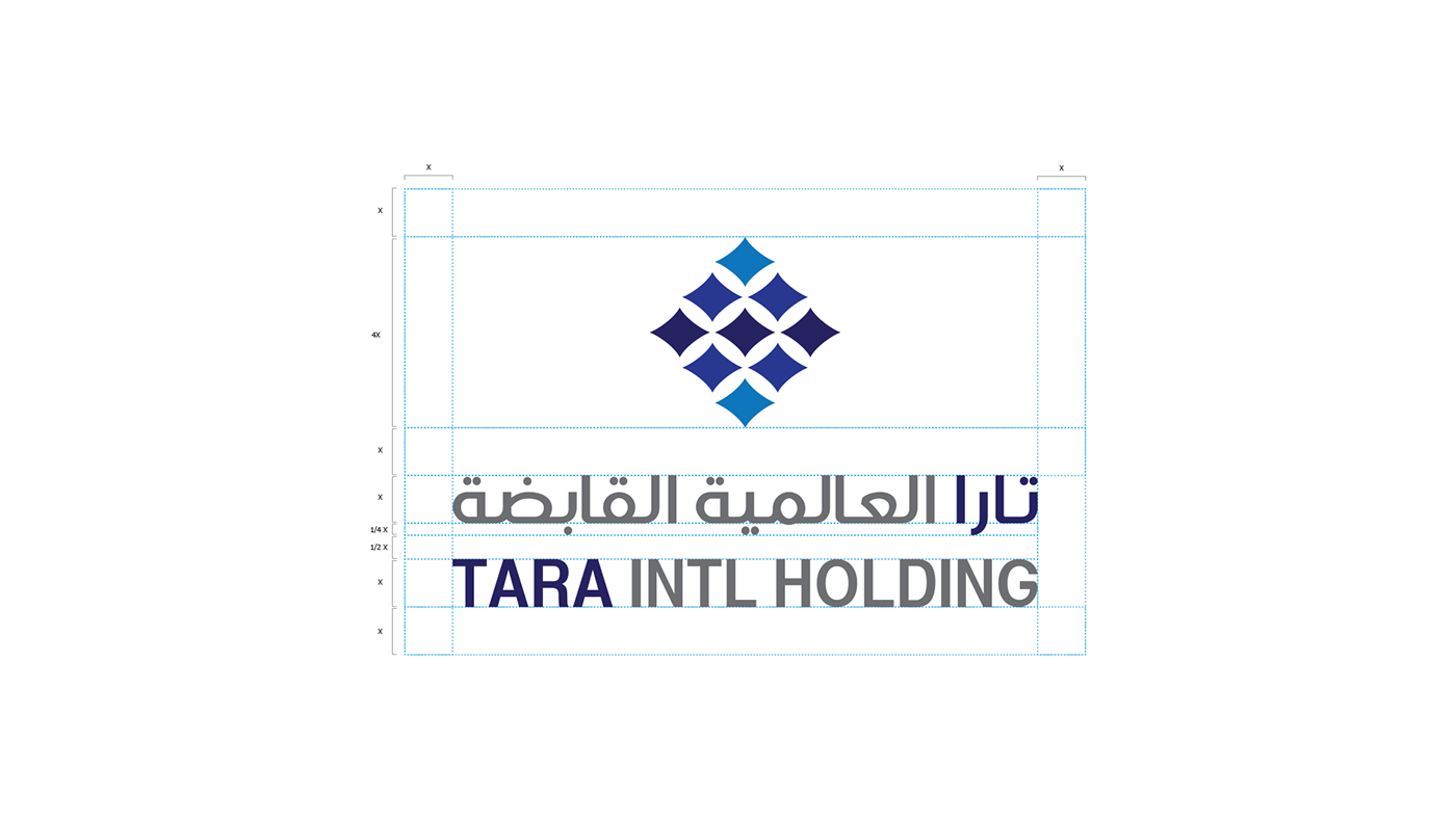 tara holding identity star blue International company design Real estate