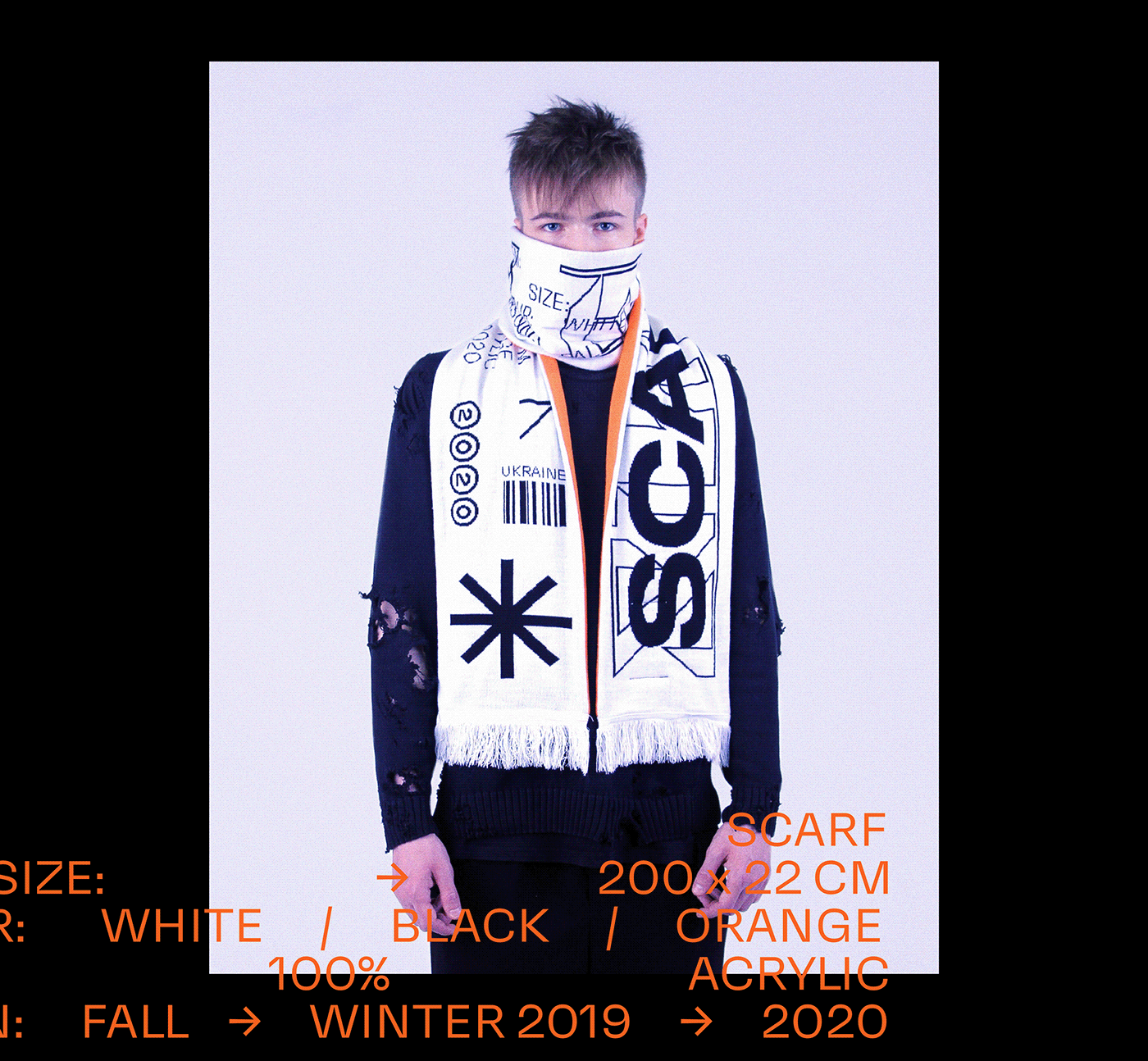 scarf winter Clothing apparel Fashion  metamodern typography   product branding  scarves