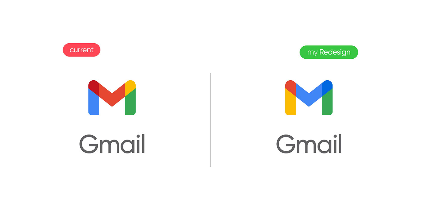 app icon brand branding  clean GMail google icon redesign logo Logo Design redesign