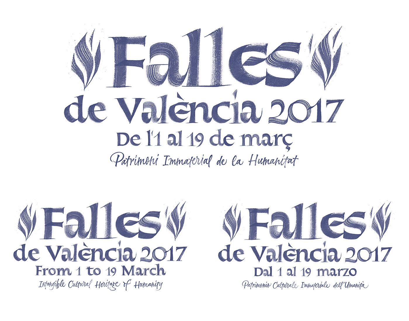 posters campaign Fallas tradition valencia festivity festival brush lettering brushlettering