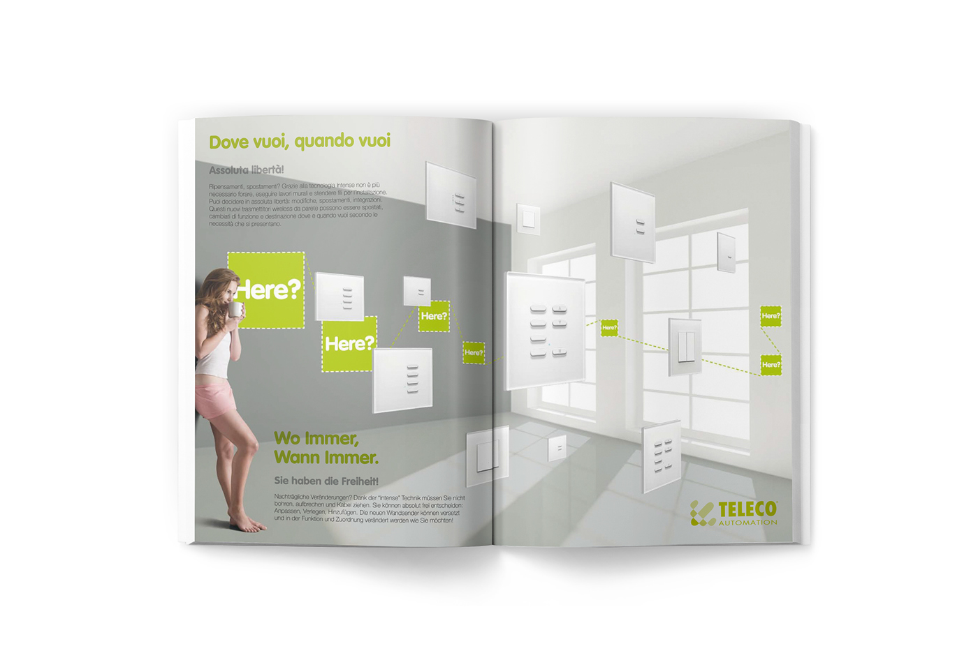 Teleco automation automation Domotic light wireless electrical brochure book editorial design  catalog