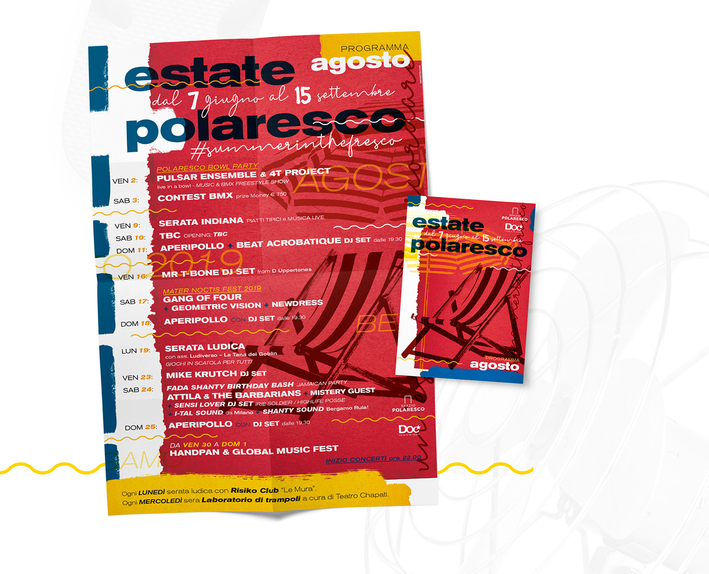 branding  flyer poster leaflet summer bergamo calendar Events menu primary colours