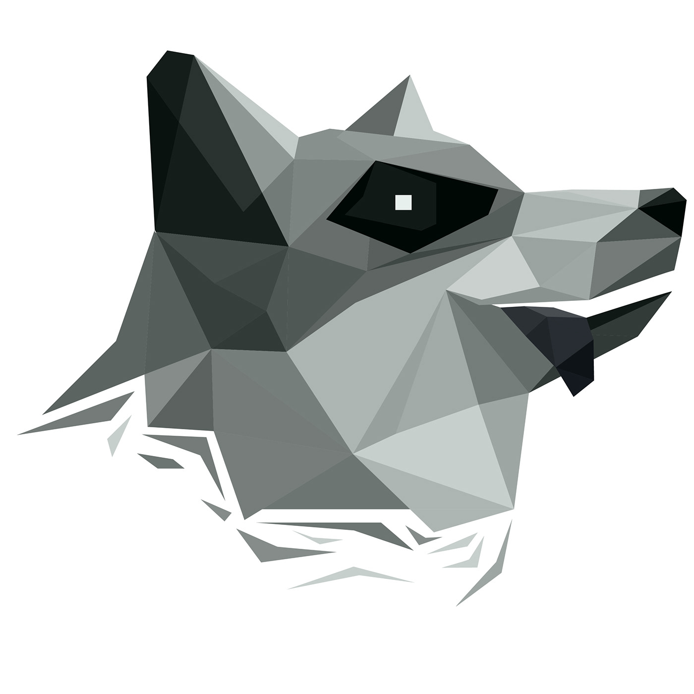 animals black and white FOX funny grayscale logo Mad robber tounge vector