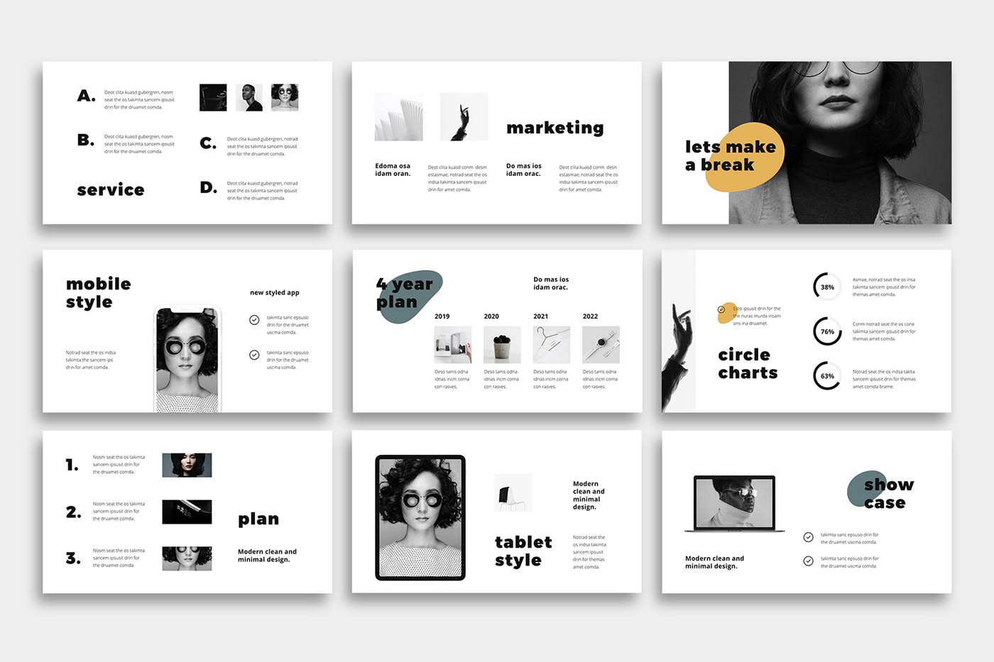 brand identity Google Slides Keynote marketing   marketing digital modern minimal Powerpoint presentation simple design template