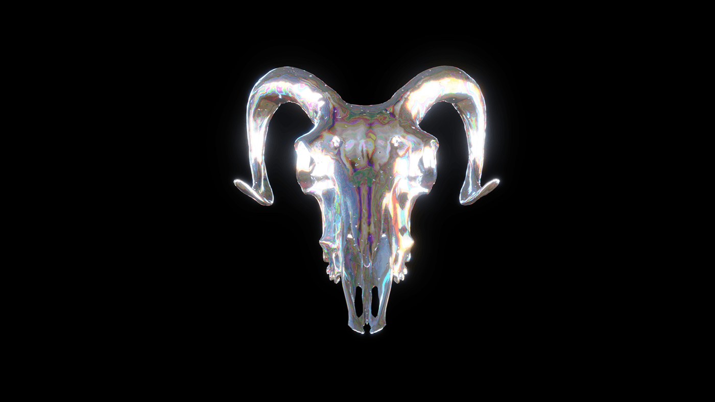 chrometype 3D 3drender blender3d 3danimation Digitalartist 3d modeling skull artwork 3DArtist