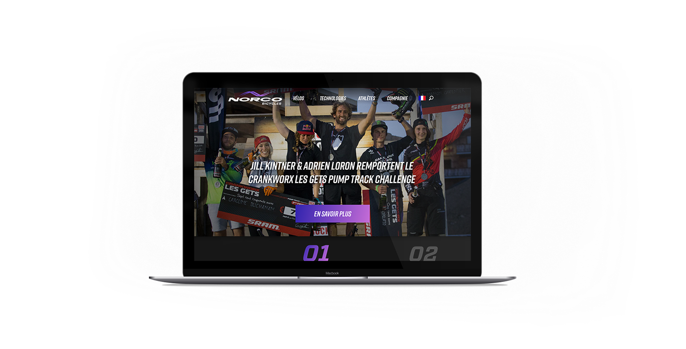 Website design graphic Bike DH Interface gradiant UI ux sport