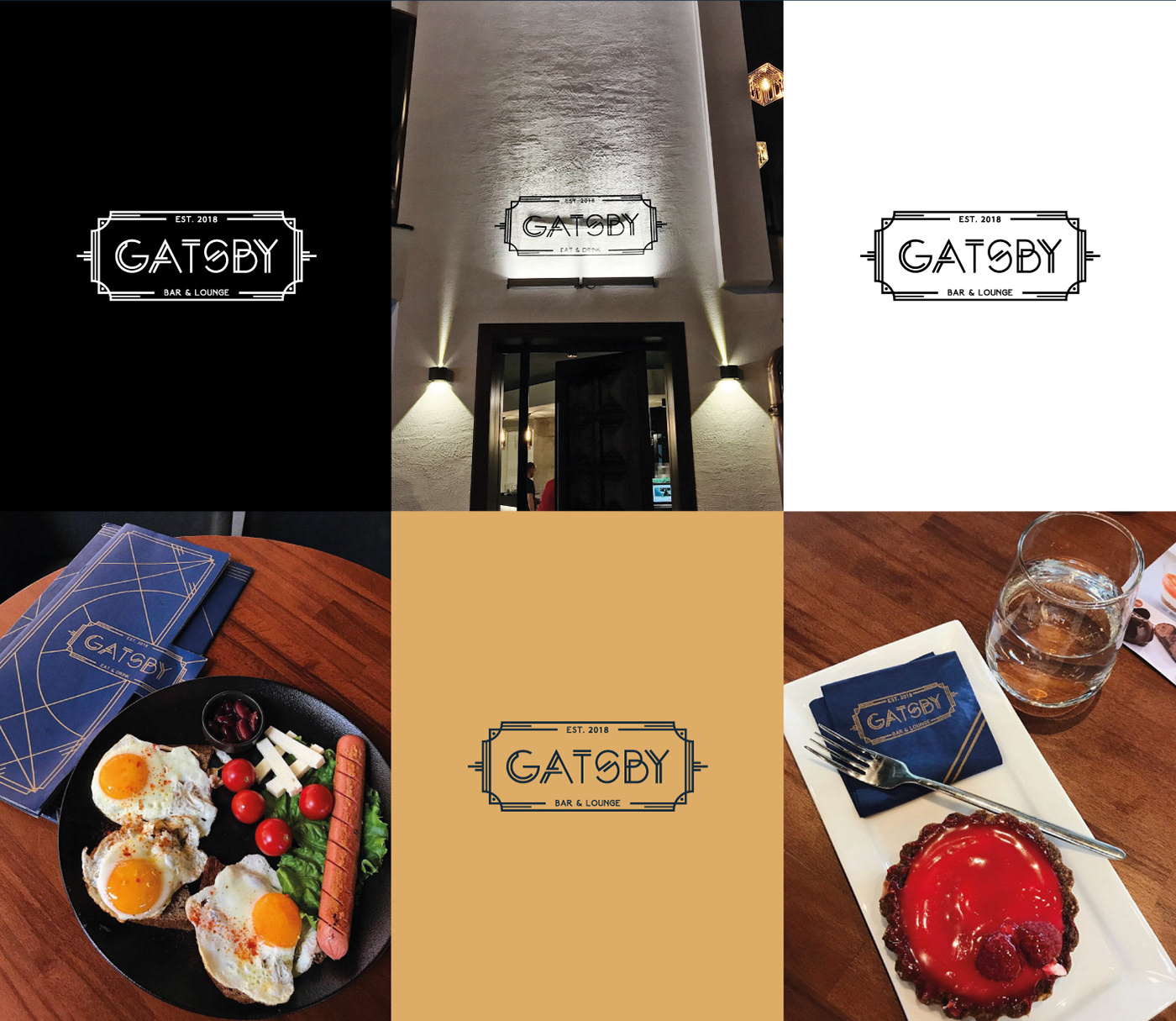 gatsby branding  logo design menu bar eat drink AGI Haxhimurati