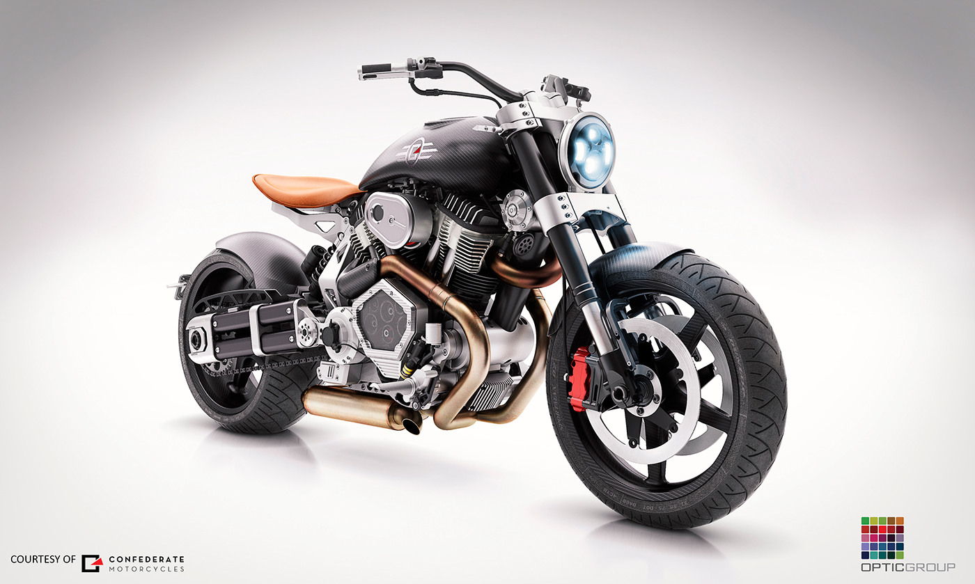 Confederate hellcat speedster motorbike 3dsmax vray photoshop Full CG Transport CGI 3D