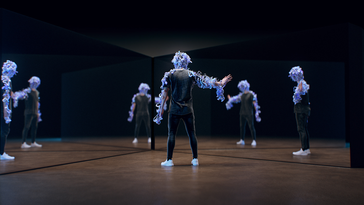 3d art abstract houdini mocap motion capture particle redshift simulation visual art