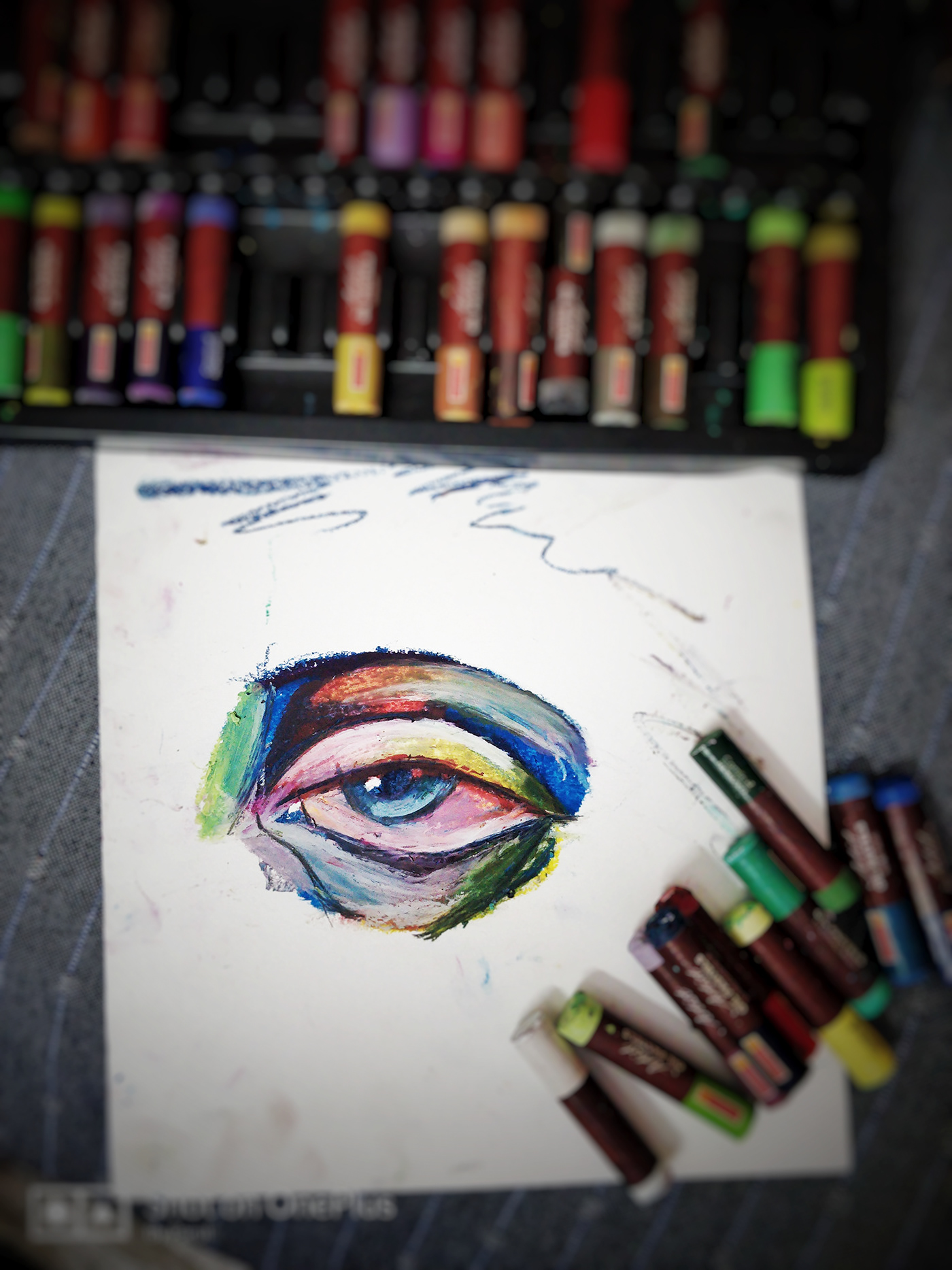 art artist Blue Eyes eye painting   Pastle