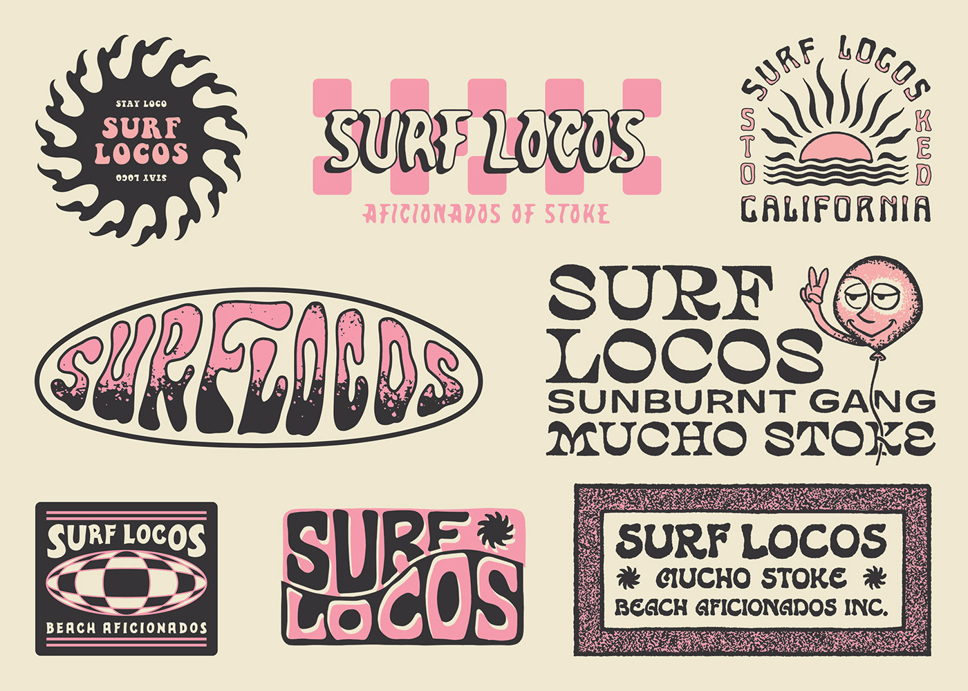 apparel brand identity graphics ILLUSTRATION  Surf typography  