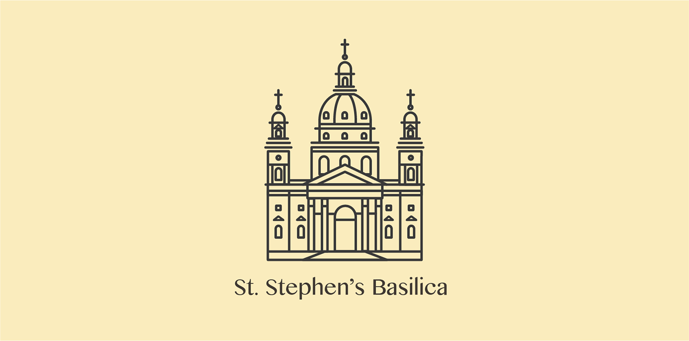 basilica budapest logo concept gold Icon