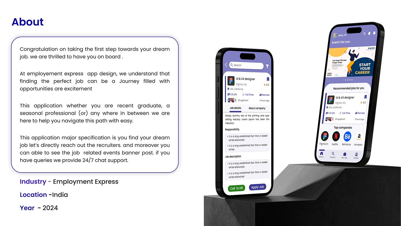 design UI/UX Case Study Job Search ui design UX design Mobile app Figma Behance guvi