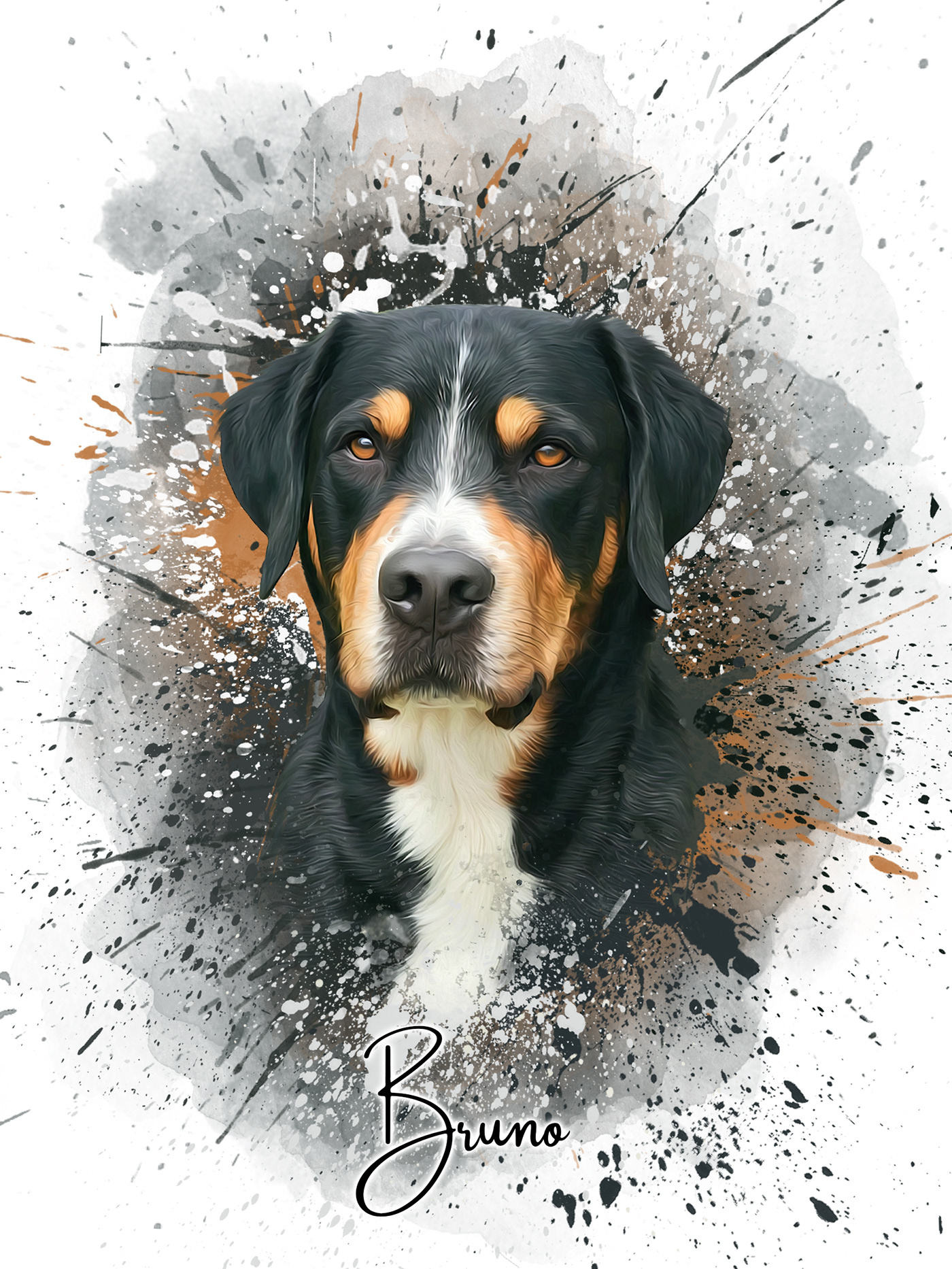 Graffiti Pet Portrait pet drawing portrait illustration digital painting dog pet art watercolor art