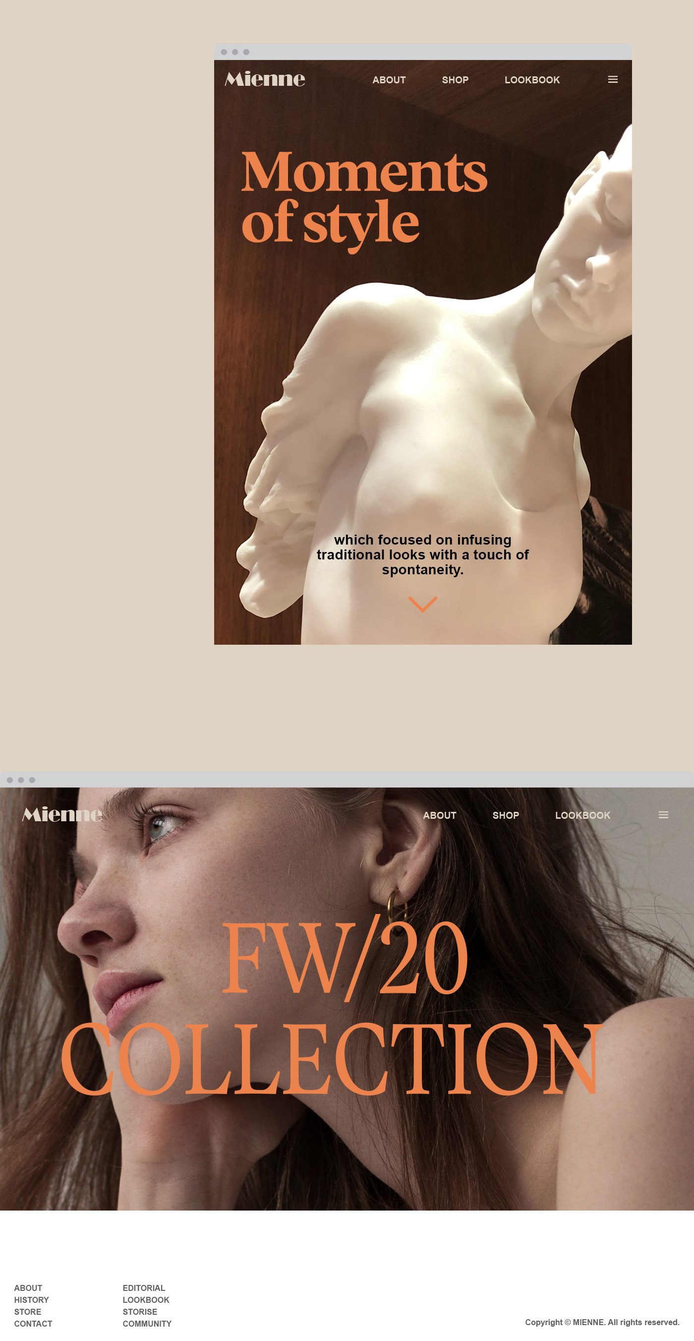 branding  Fashion  FW20 Collection design Website logo portfolio Web Design  Lookbook