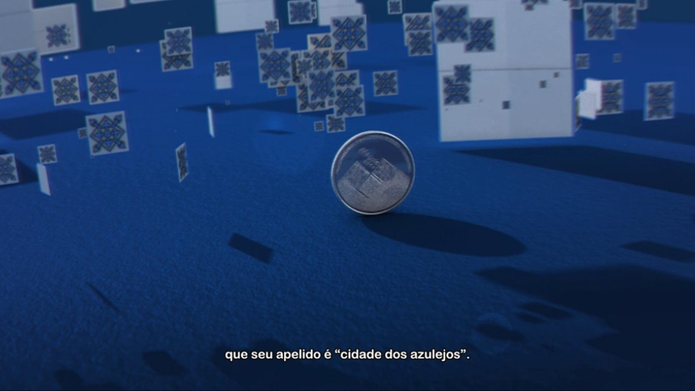 Commemorative coin são  luis maranhão central Bank Brazil 3D animation  silver